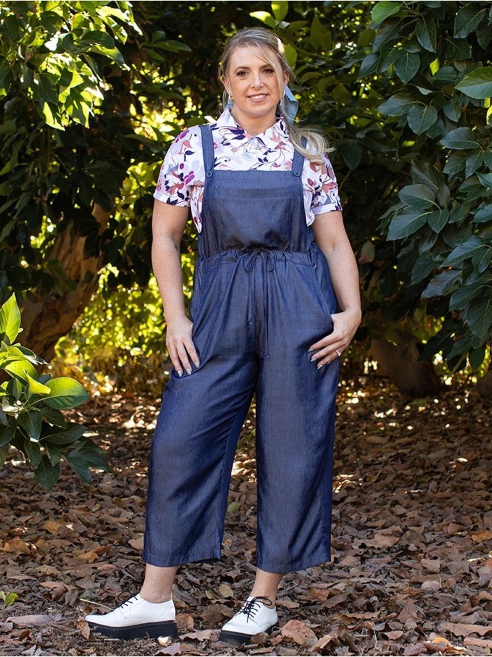 NEW! LuLaRoe JULIET Dark Blue Chambray Denim Overalls Jumpsuit Size MEDIUM